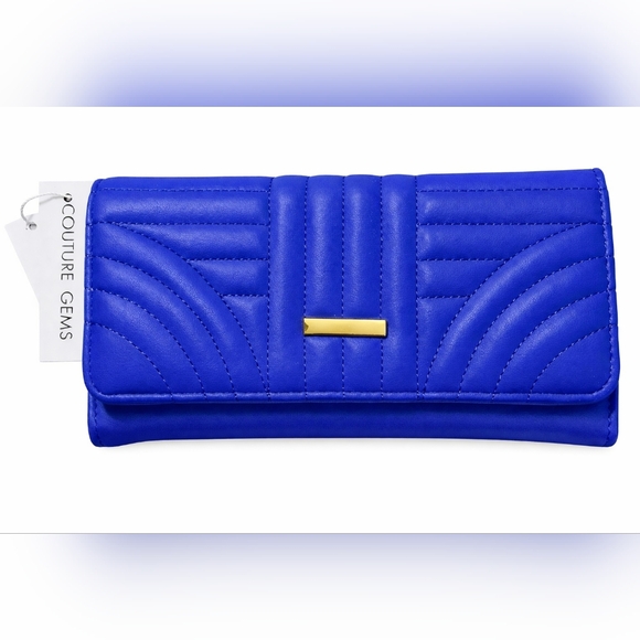 Couture Gems Handbags - 💙✨ NWT Royal Blue Quilted Trifold Wallet | Couture Gems ✨💙